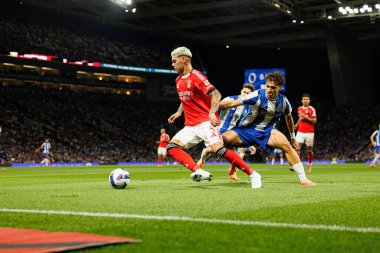 Enzo Barrenechea and Gabri Veiga seen during Liga Portugal game between teams of FC Porto and SL Benfica at Estadio do Dragao (Maciej Rogowski/Ball Raw Images)