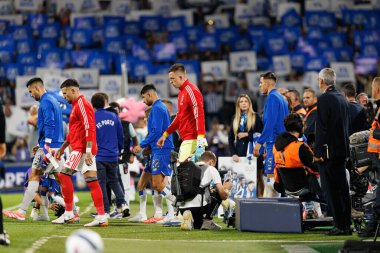 Nicolas Otamendi  and Anatoliy Trubin seen during Liga Portugal game between teams of FC Porto and SL Benfica at Estadio do Dragao (Maciej Rogowski/Ball Raw Images)