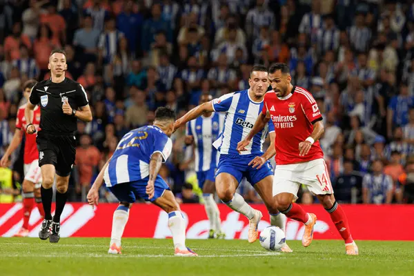 Deniz Gul and Vangelis Pavlidis seen during Liga Portugal game between teams of FC Porto and SL Benfica at Estadio do Dragao (Maciej Rogowski/Ball Raw Images)