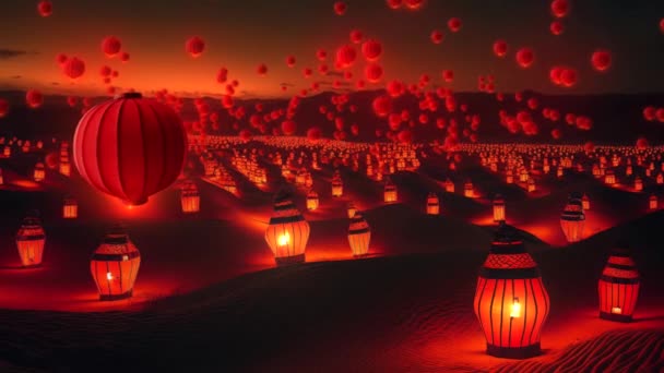 Опыт Красоты Магии Китайской Культуры Этим Завораживающим Видео Участием Красных — стоковое видео