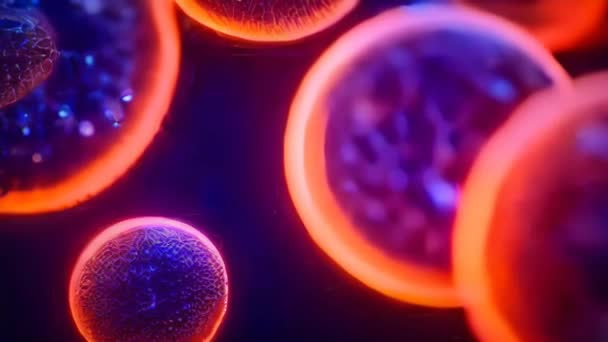 Abstrakt Medicinsk Bakgrund Kroppsceller Mikroskopet Animerade Stamceller Återgivning Animation Högkvalitativ — Stockvideo