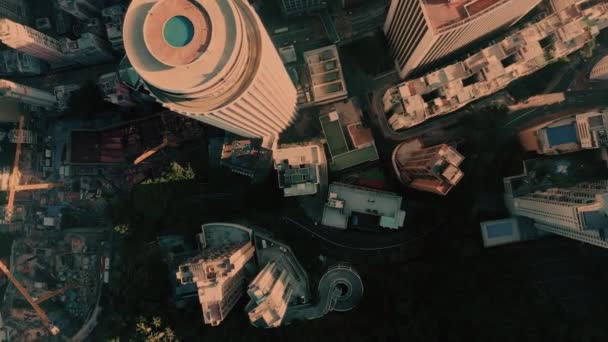 Schwindel Zoom Luftaufnahme Der Stadt Hongkong Hochwertiges Filmmaterial — Stockvideo