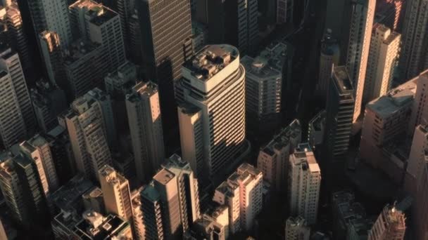Widok Ptaka Śródmieścia Hongkongu Wrześniu Widok Góry Centrum Miasta Piękne — Wideo stockowe