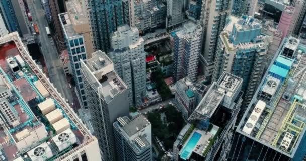 Vista Aérea Ciudad Hong Kong Durante Día Imágenes Alta Calidad — Vídeos de Stock