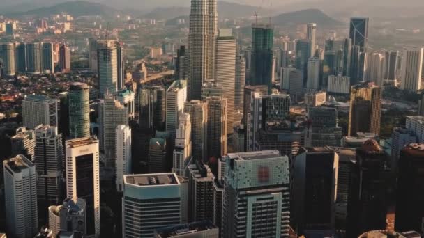 Vista Aérea Kuala Lumpur Sol Brillando Por Mañana Imágenes Alta — Vídeos de Stock