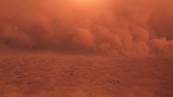砂嵐が砂漠に 砂丘で熱する 高品質の4K映像 — ストック動画