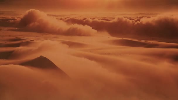 Sandsturm Der Wüste Hitze Den Dünen Hochwertiges Filmmaterial — Stockvideo