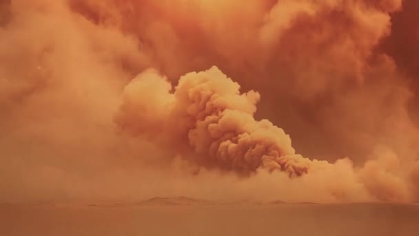 Песчаная Буря Пустыне Тепло Дюнах Высококачественные Кадры — стоковое видео