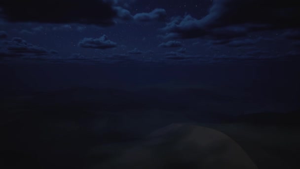 Vista Aérea Del Paisaje Épico Del Desierto Con Cambio Noche — Vídeos de Stock