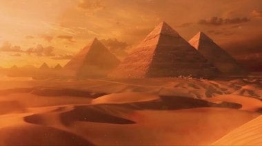 Giza Vadisi, Kahire, Mısır 'daki Büyük Piramit' in doğuşu. Yüksek kalite 4k görüntü