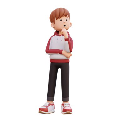 3 boyutlu kızıl saçlı küçük bir çocuk.