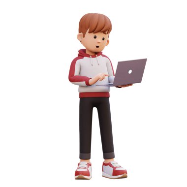 Dizüstü bilgisayar kullanan çocuk