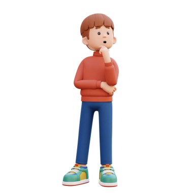 Üç boyutlu yakışıklı bir çocuk.