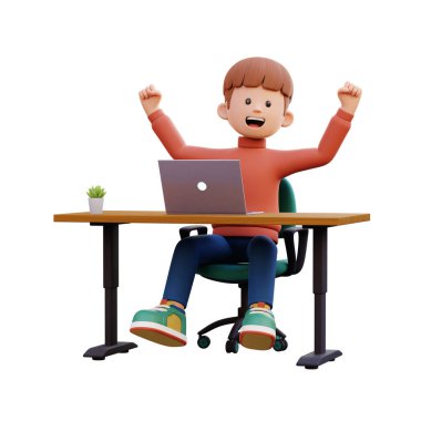 Sınıfta dizüstü bilgisayarı olan bir çocuk