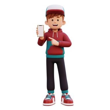 Elinde kahve fincanı olan üç boyutlu çizgi film karakteri.