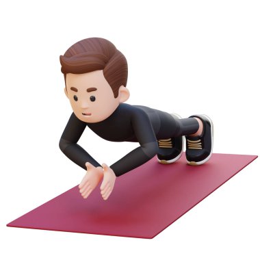 Egzersiz yapan bir adamın 3 boyutlu görüntüsü