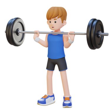 Halterli çocuğun 3 boyutlu resmi.