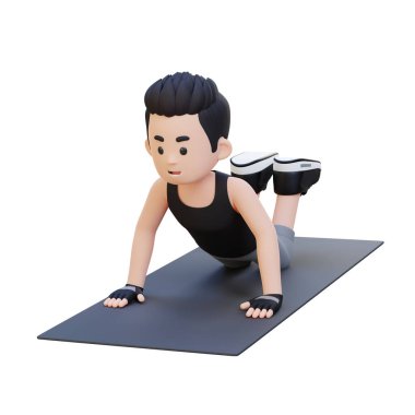 Adam bacaklarıyla şınav çekiyor.