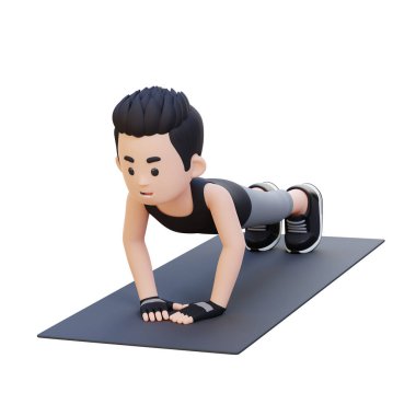 Bir erkek spor yapmakla meşgul..