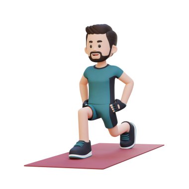 Yoga yapan genç adam.