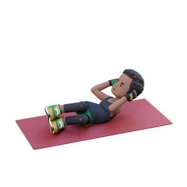 Yoga yapan genç bir Afrikalı kadın.