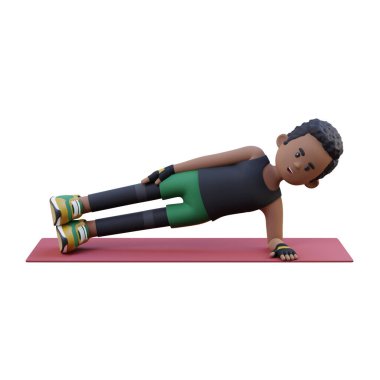 Beyazlar üzerinde yoga egzersizleri yapan genç adam.