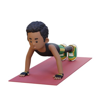 Yoga yapan genç adam.