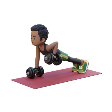 Ağırlıklarla egzersiz yapan adam.