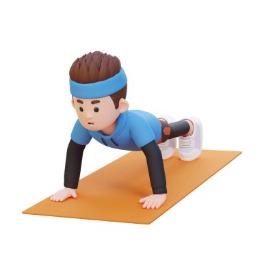 3 boyutlu kalas egzersizi yapan adam.