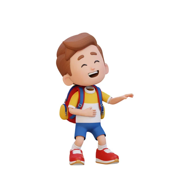 バックパックと学校のバッグが付いているかわいい少年 — ストック写真