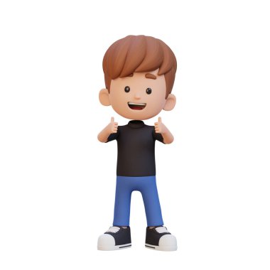 3D çocuk görüntüsü boş alanı olan bir şey gösteriyor