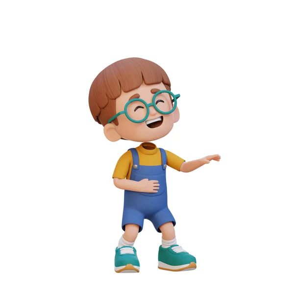 眼鏡をかぶっている小さな男の子の3 Dレンダリング — ストック写真
