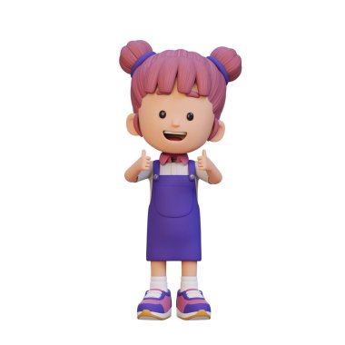 Üç boyutlu Asyalı kız resmi.