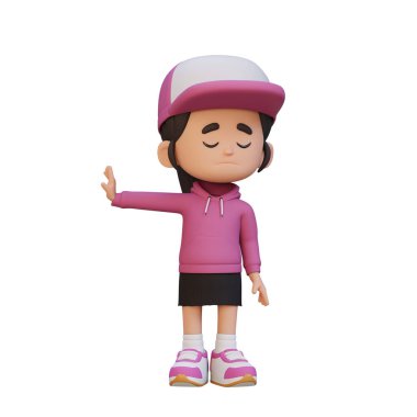 Pembe şapkalı küçük bir çocuk..