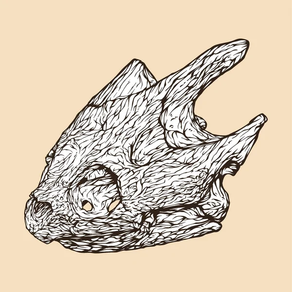 Illustrazione Vettoriale Della Testa Del Cranio Tartaruga Scatto — Vettoriale Stock