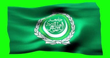 Arap Birliği 'nin gerçekçi bayrağı. Rüzgarın dalgalı dokusunun gösterimi.