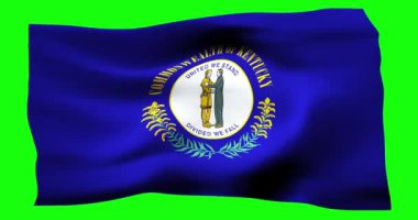 Kentucky 'nin gerçekçi bayrağı. Rüzgarın dalgalı dokusunun gösterimi.