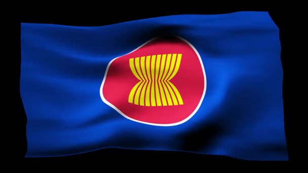Realistisch Schwenkende Flagge Des Verbandes Südostasiatischer Nationen Illustration Der Wellenförmigen — Stockvideo