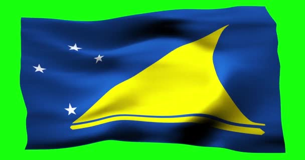 Bandeira Acenando Realista Tokelau Ilustração Textura Ondulada Vento — Vídeo de Stock