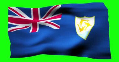 Anguilla 'nın gerçekçi bayrağı. Rüzgarın dalgalı dokusunun gösterimi.