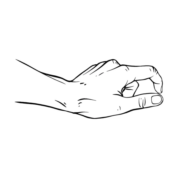 Рука Намальована Жест Ескіз Векторні Ілюстрації Лінії Мистецтва — стоковий вектор