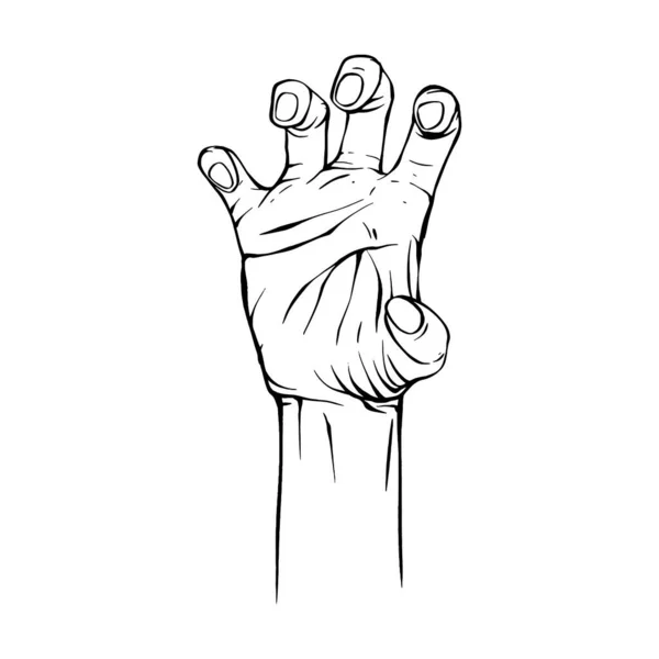 Mão Desenhado Gesto Esboço Vetor Ilustração Linha Arte —  Vetores de Stock