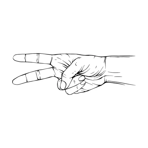 Рука Намальована Жест Ескіз Векторні Ілюстрації Лінії Мистецтва — стоковий вектор