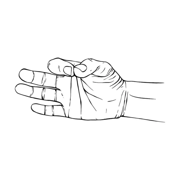 Mão Desenhado Gesto Esboço Vetor Ilustração Linha Arte — Vetor de Stock
