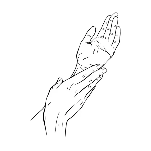 Zwei Hand Gezeichnete Geste Skizze Vektor Illustration Linie Kunst — Stockvektor