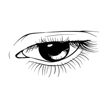 Güzel el çizimi kadın göz çizimi çizimi çizimi çizimi