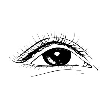 Güzel el çizimi kadın göz çizimi çizimi çizimi çizimi