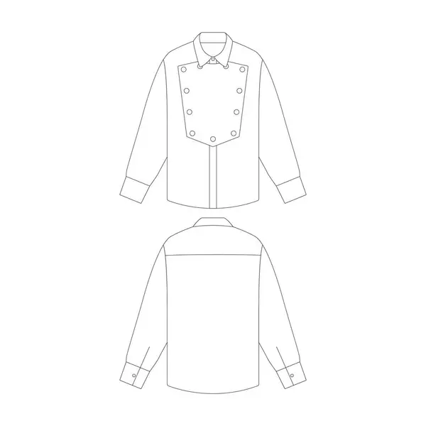 Modelo Babete Frente Oeste Camisa Vetor Ilustração Plana Design Esboço — Vetor de Stock