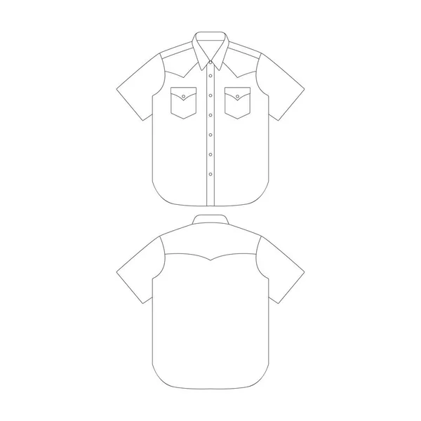 模板短袖单点口袋西服矢量插图扁平设计纲要服装系列 — 图库矢量图片
