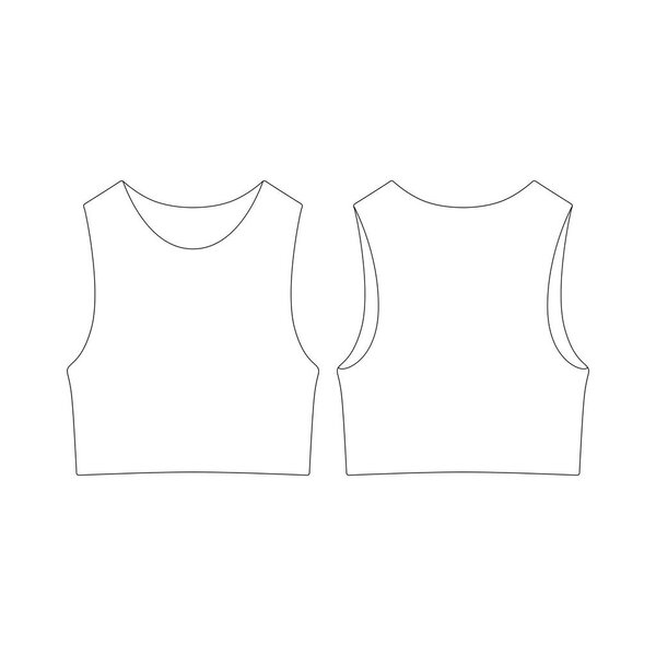 template high neck sports bra vector illustration flat design outline clothing collection